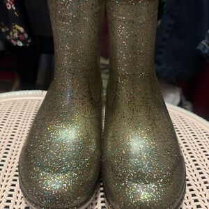 Madden Girl Silver Sparkle Rain & Snow Boots